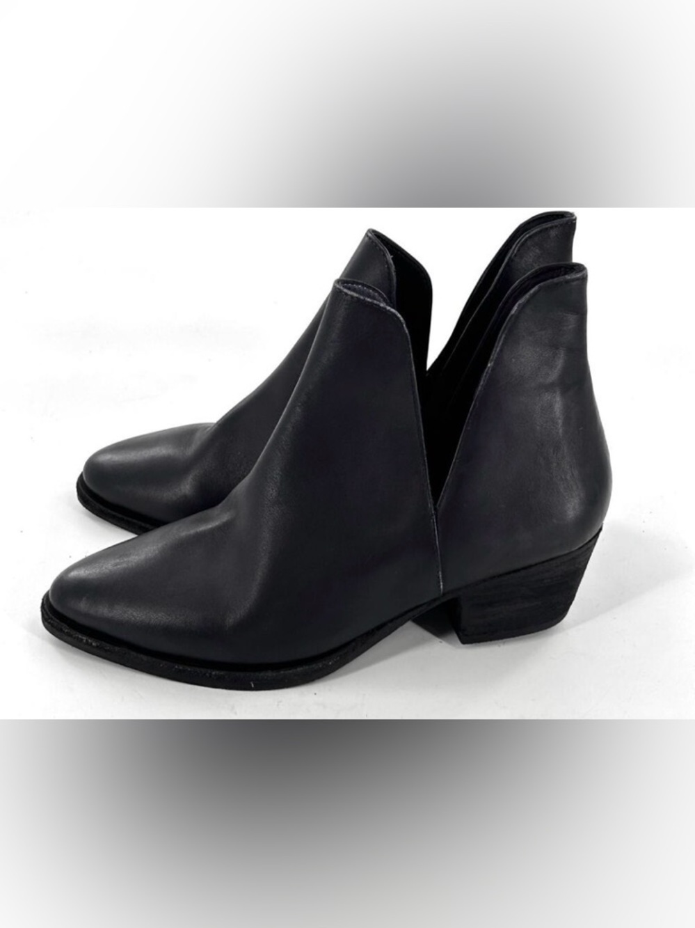 NWOT Free People Double V Boot 6.5 Black Leather Ankle Booties Western